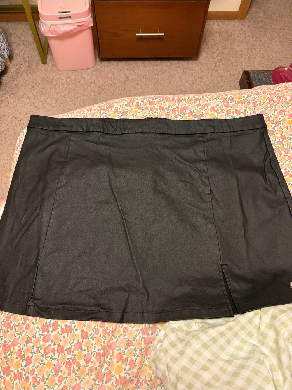 Faux leather black skirt